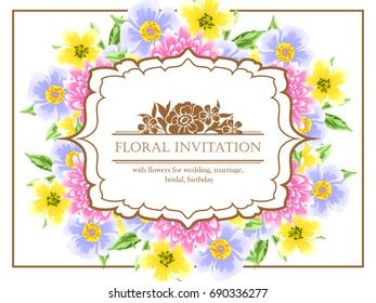 Invitation with floral background