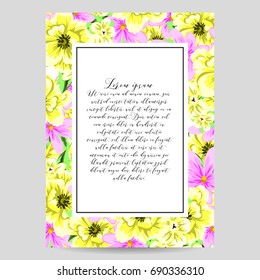 Invitation with floral background