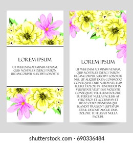 Invitation with floral background