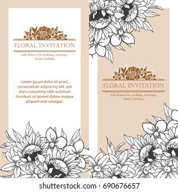 Invitation with floral background