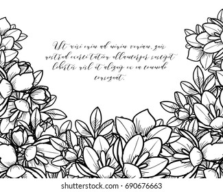 Invitation with floral background