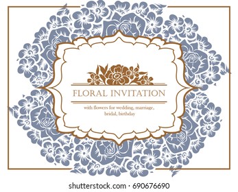 Invitation with floral background