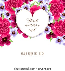Invitation with floral background