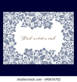 Invitation with floral background