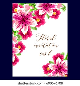 Invitation with floral background