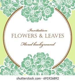 Invitation with floral background