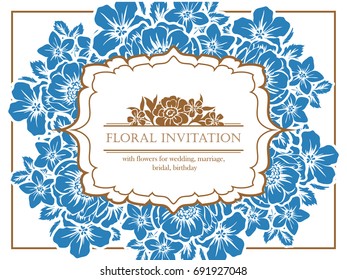 Invitation with floral background