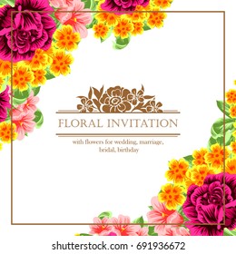 Invitation with floral background