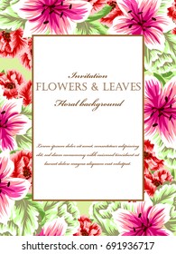 Invitation with floral background