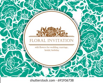 Invitation with floral background