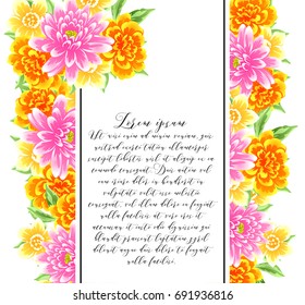 Invitation with floral background