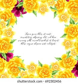 Invitation with floral background