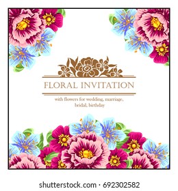Invitation with floral background