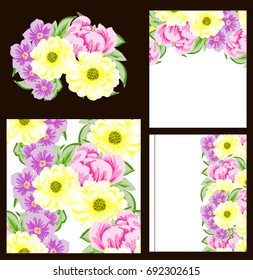 Invitation with floral background