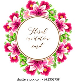 Invitation with floral background