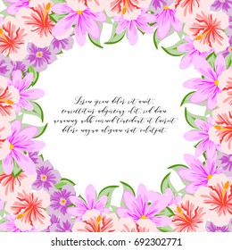 Invitation with floral background