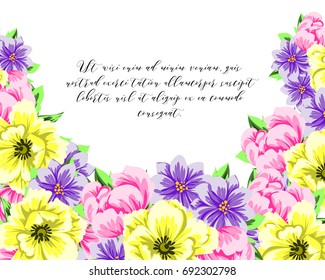 Invitation with floral background