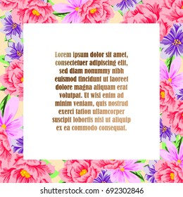Invitation with floral background