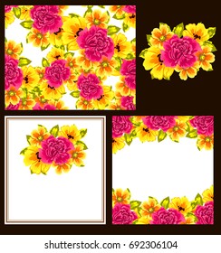 Invitation with floral background