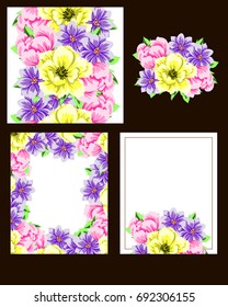 Invitation with floral background
