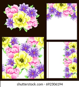 Invitation with floral background