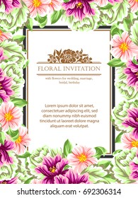 Invitation with floral background