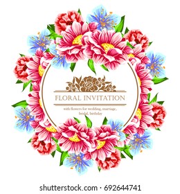 Invitation with floral background