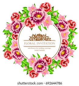 Invitation with floral background
