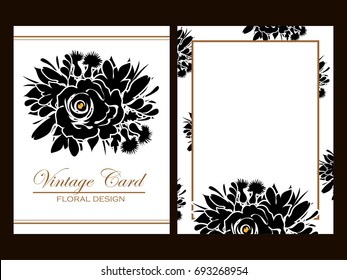 Invitation with floral background