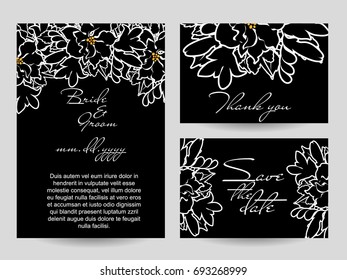 Invitation with floral background