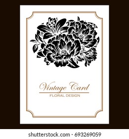 Invitation with floral background