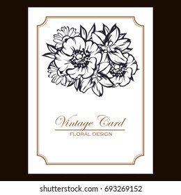 Invitation with floral background