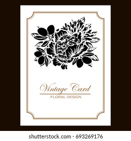 Invitation with floral background