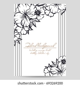 Invitation with floral background
