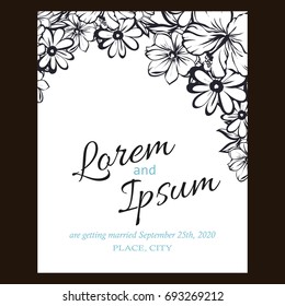 Invitation with floral background