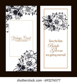 Invitation with floral background