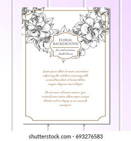 Invitation with floral background