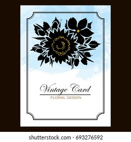 Invitation with floral background