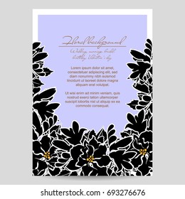 Invitation with floral background