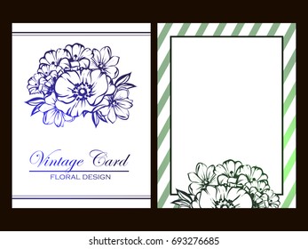 Invitation with floral background