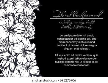 Invitation with floral background