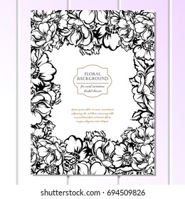 Invitation with floral background