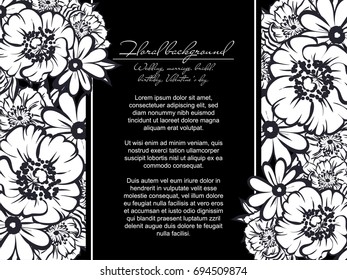 Invitation with floral background