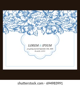 Invitation with floral background