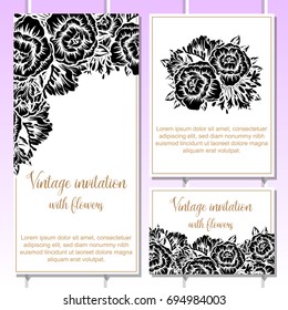 Invitation with floral background