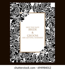 Invitation with floral background
