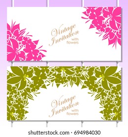 Invitation with floral background