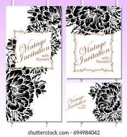 Invitation with floral background