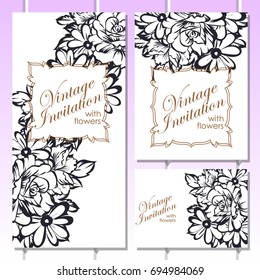 Invitation with floral background