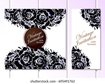 Invitation with floral background